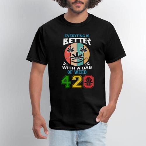 Comic 420 Better Herb Weed Marijuana Design - Men's T-Shirt