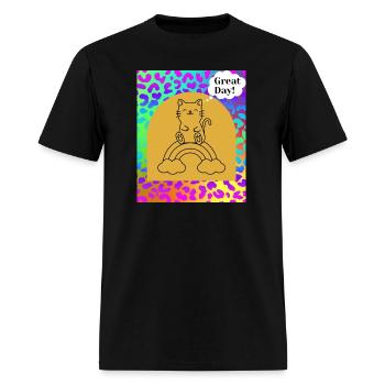 Great Day with Cats - Men's T-Shirt - black - Front - Jose (178cm)