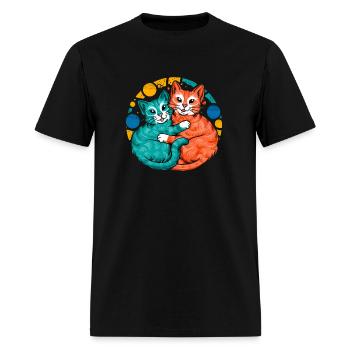 Cats cuddling - Men's T-Shirt - black - Front - Jose (178cm)