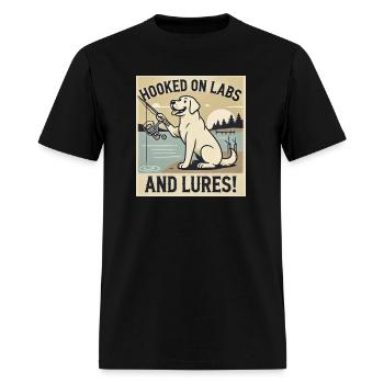 Hooked on Labs and Lures - Men's T-Shirt - black - Front - Jose (178cm)