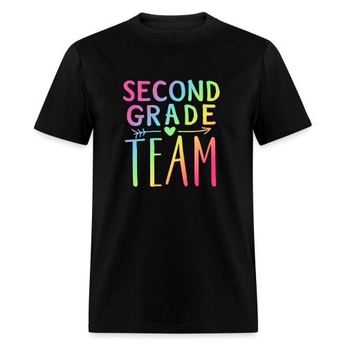 Second Grade Team Neon Rainbow Teacher T-Shirts - Men's T-Shirt