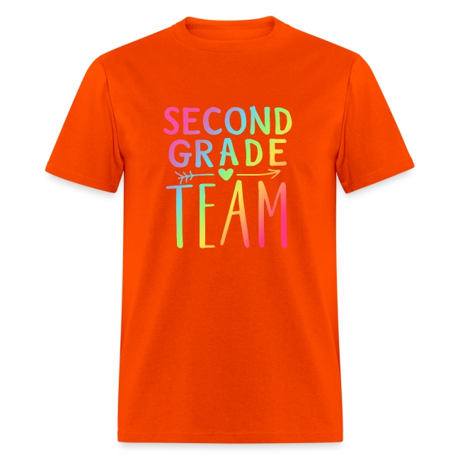 Second Grade Team Neon Rainbow Teacher T-Shirts
