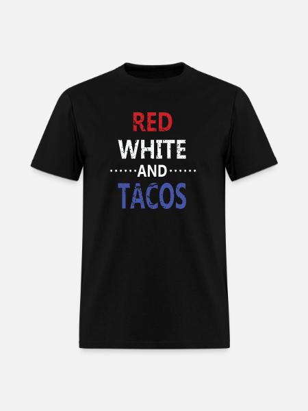 Red White And Tacos - Men's T-Shirt - black