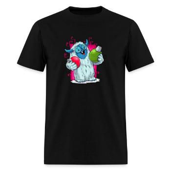 Freddy the Yeti does Christmas - Men's T-Shirt - black - Front - Jose (178cm)