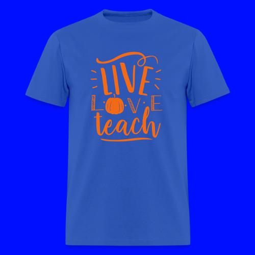 Live Love Teach Pumpkin Halloween Teacher T-Shirts - Men's T-Shirt