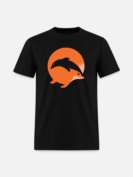 Fox or Dolphin in this fun optical illusion - Men's T-Shirt - black