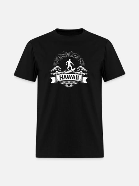 Hawaii Surf Sunburst Emblem - Men's T-Shirt - black