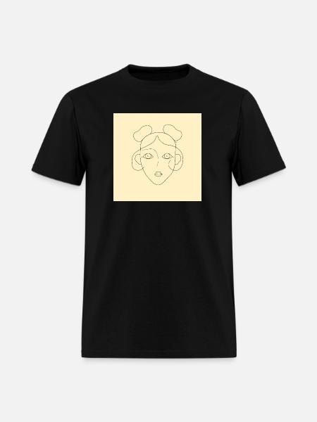 line girl face - Men's T-Shirt - black