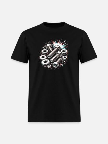 Screws Nuts Mechanic Tool Design - Men's T-Shirt - black