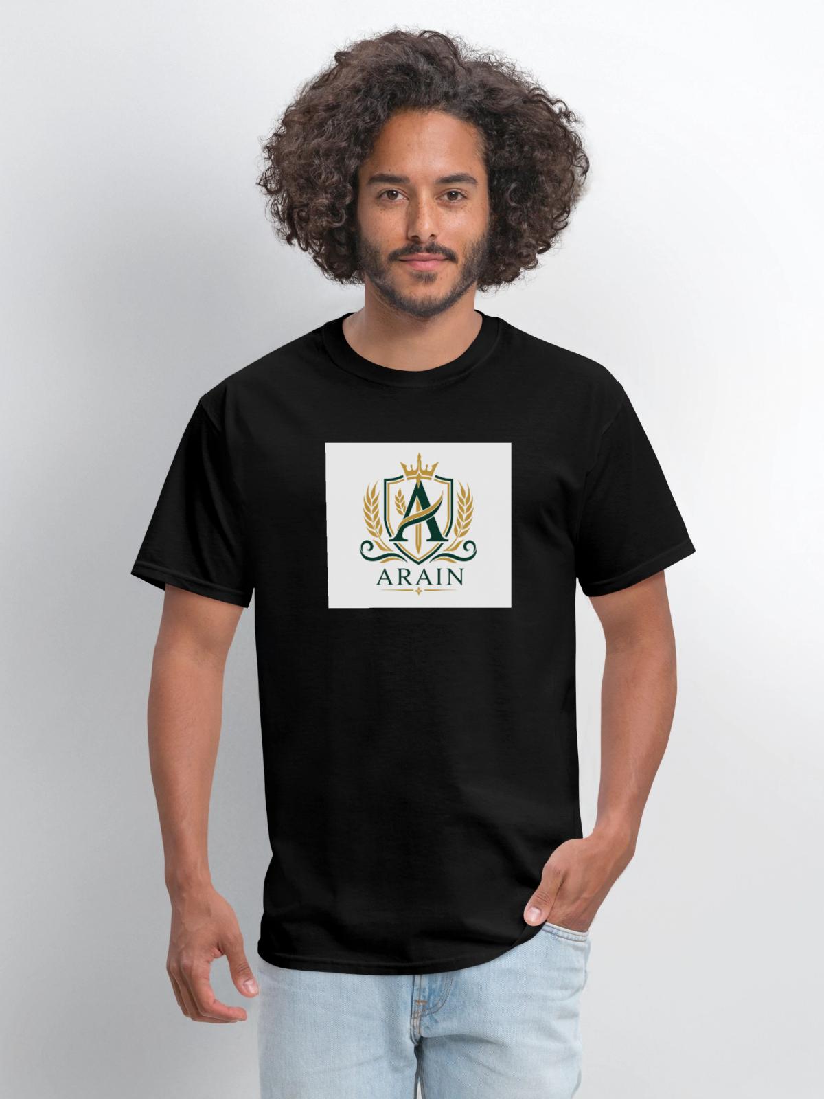 Arain Pride - Premium Punjabi Heritage Graphic - Men's T-Shirt - black - Front - Jose (178cm)