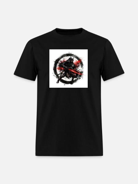 Shadow Samurai with Crimson Blade - Men's T-Shirt - black