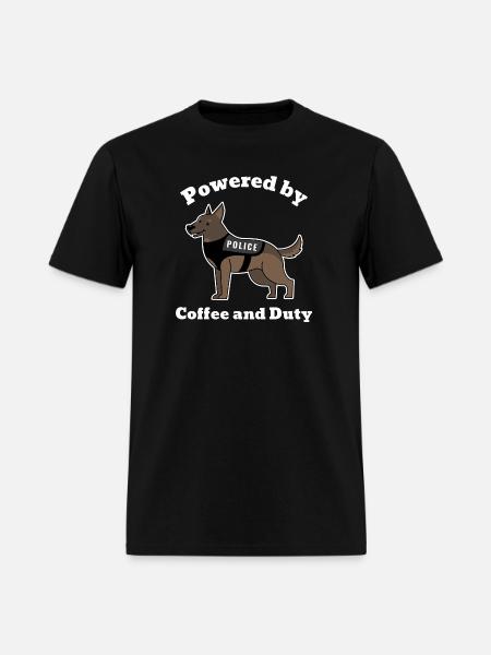 t-shirt-design-featuring-a-smiling-police dog - Men's T-Shirt - black