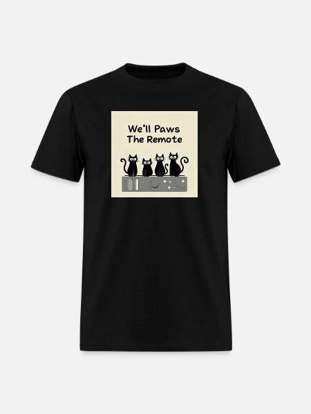 Paws The Remote TV - Men's T-Shirt - black