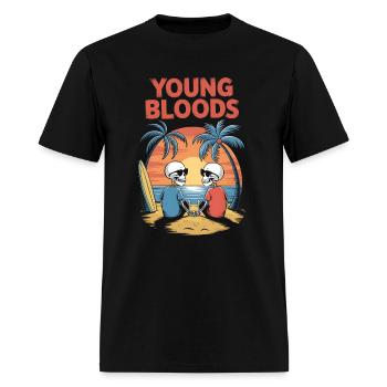 Young Bloods at beach - Men's T-Shirt - black - Front - Jose (178cm)