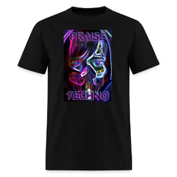 Dark Hard Techno Music | Praise Techno - Men's T-Shirt - black - Front - Jose (178cm)