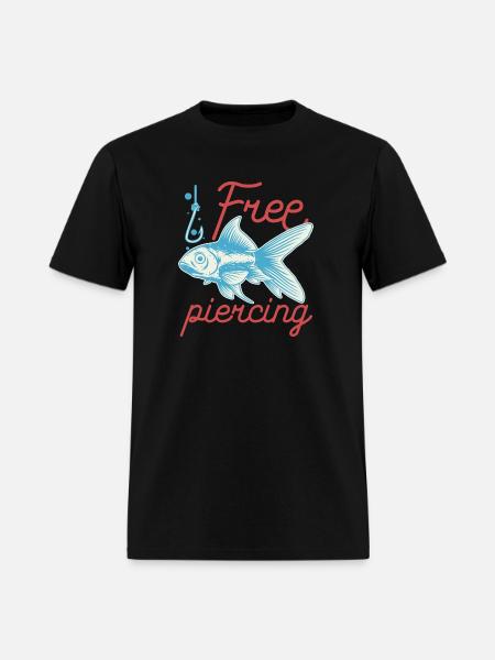 Fishing Free Piercing - Men's T-Shirt - black