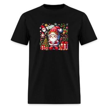 Aquarelle clipart santa design - T-shirt Homme - noir - Devant - Jose (178cm)