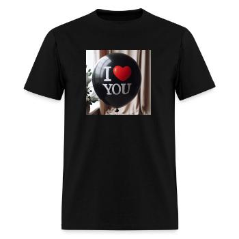 Written Love Balloon - Men's T-Shirt - black - Front - Jose (178cm)