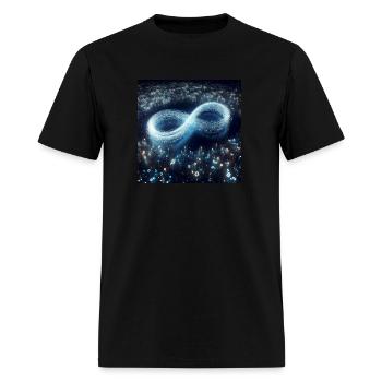 White and Blue Radiant Sentence - Men's T-Shirt - black - Front - Jose (178cm)