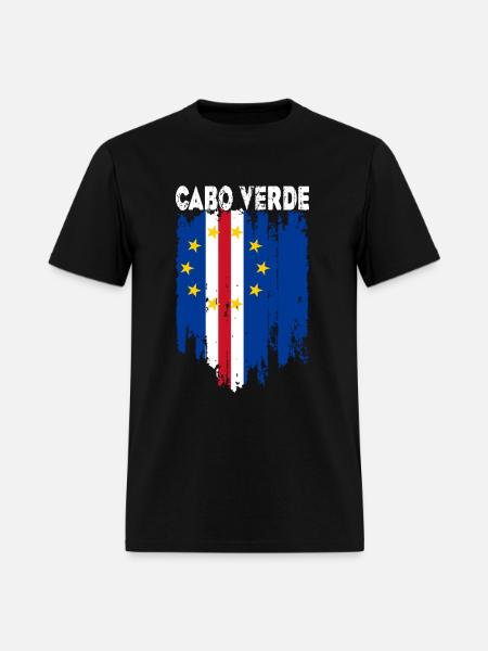 Love Cabo Verde With Cape Verde Distressed Flag - Men's T-Shirt - black
