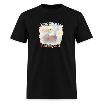 🎆 Freedom Eagle – Fourth of July Watercolor 🇺🇸 - Men's T-Shirt - black - Front - Jose (178cm)