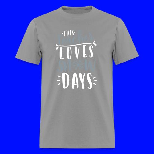 This Teacher Loves Snow Days Funny Winter Teacher - Men's T-Shirt
