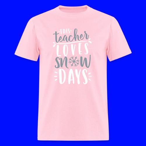 This Teacher Loves Snow Days Funny Winter Teacher - Men's T-Shirt