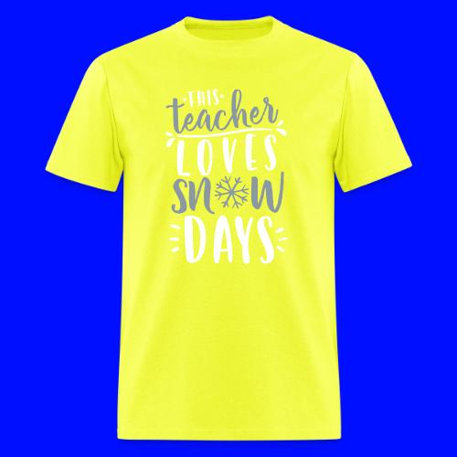 This Teacher Loves Snow Days Funny Winter Teacher - Men's T-Shirt