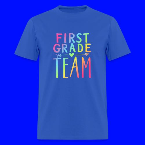 First Grade Team Neon Rainbow Teacher T-Shirts - Men's T-Shirt