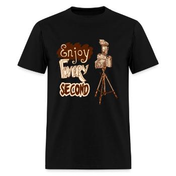 enjoy every second moment ,Photography Shirt gifts - Men's T-Shirt - black - Front - Jose (178cm)