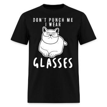 Cat Glasses Spectacles Opticals - Men's T-Shirt - black - Front - Jose (178cm)