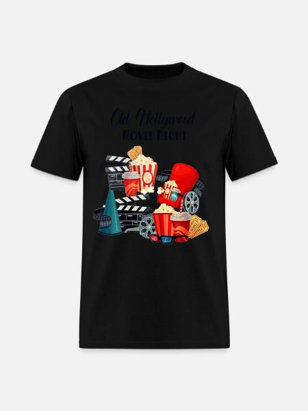 Popcorn Vintage Movie Night - Men's T-Shirt - black