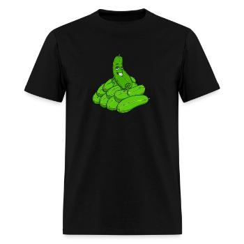Cucumber Curtis on a pile of cucumbers - Men's T-Shirt - black - Front - Jose (178cm)