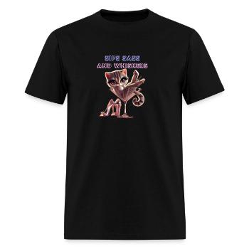 Sip Sass and Whiskers - Men's T-Shirt - black - Front - Jose (178cm)