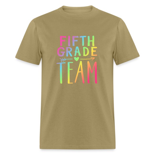 Fifth Grade Team Neon Rainbow Teacher T-Shirts