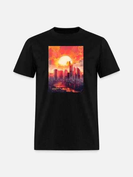 Sunset in Frankfurt Germany - Men's T-Shirt - black