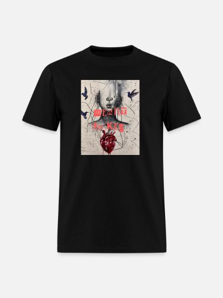 Heart Locked Portrait - Men's T-Shirt - black