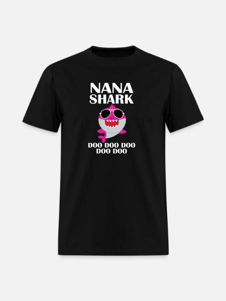Nana Shark Doo Doo Doo Funny Mothers Day Nana - Men's T-Shirt - black