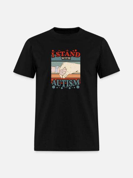 I stand by autism - Men's T-Shirt - black
