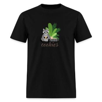 Cute with a raccoon and chocolate chip cookies - Men's T-Shirt - black - Front - Jose (178cm)