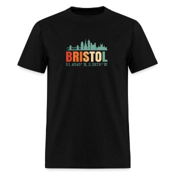 Bristol England Great Britain Skyline - Men's T-Shirt - black - Front - Jose (178cm)