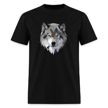 Wolf T Shirt Geometric Low Poly - Men's T-Shirt - black - Front - Jose (178cm)