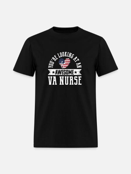 Awesome VA Nurse Veteran Nursing Funny Gift women - Men's T-Shirt - black