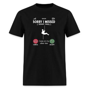 Waterfall Rappelling Rock Climbing Retro Mountain - Men's T-Shirt - black - Front - Jose (178cm)