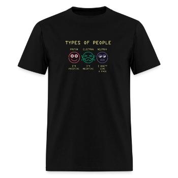 Science Jokes Physics Electron Neutron Positive - Men's T-Shirt - black - Front - Jose (178cm)