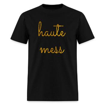 Haute Mess Designer Gold Foil - Men's T-Shirt - black - Front - Jose (178cm)