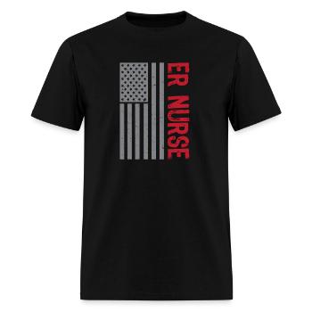 American Flag Emergency Room Er Nurse Patriotic He - Men's T-Shirt - black - Front - Jose (178cm)