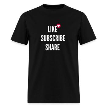 Like Subscribe Share - Men's T-Shirt - black - Front - Jose (178cm)