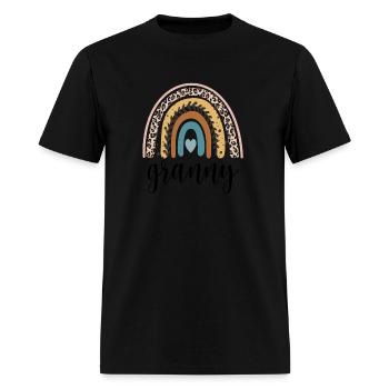 Léopard Rainbow Granny Bienheureuse Granny - T-shirt Homme - noir - Devant - Jose (178cm)