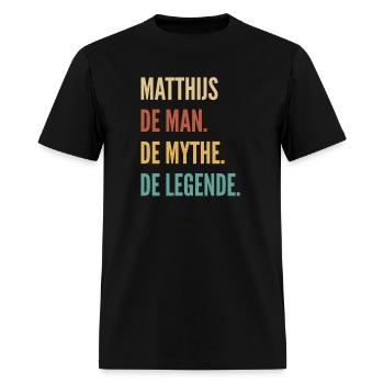 Dutch First Name Matthijs - Men's T-Shirt - black - Front - Jose (178cm)
